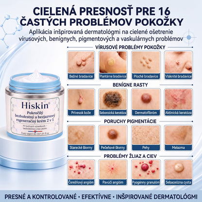𝐇𝐢𝐬𝐤𝐢𝐧® 2-v-1 pokročilý bezbolestný krém na obnovu pokožky bez viditeľných jaziev – proti kožným výrastkom, bradaviciam a viditeľným nedokonalostiam pokožky